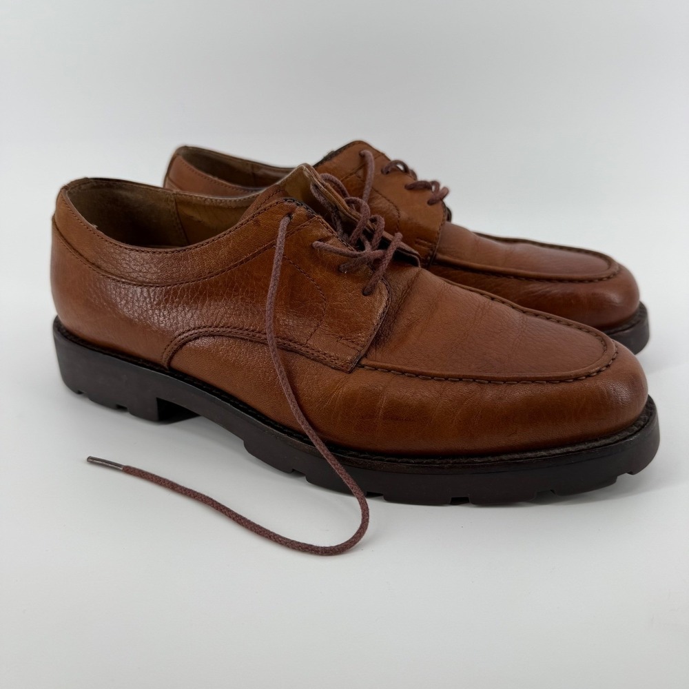 Polo Ralph Lauren Men's Brown Leather Lace Up Oxford Dress Shoes Size 7.5D‎